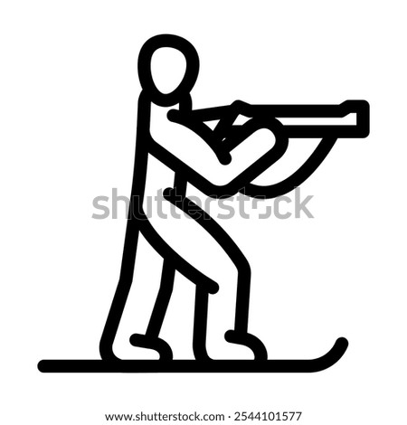 biathlon winter sport line icon vector. biathlon winter sport sign. isolated contour symbol black illustration