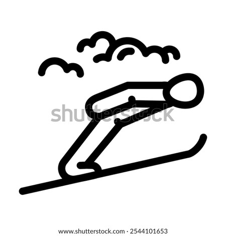 ski jumping winter sport line icon vector. ski jumping winter sport sign. isolated contour symbol black illustration