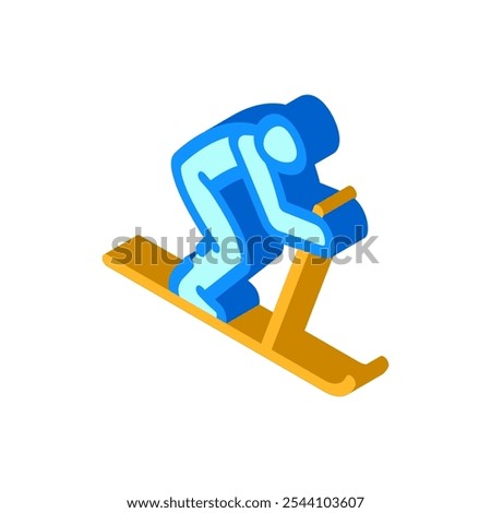 skiing winter sport isometric icon vector. skiing winter sport sign. isolated symbol illustration