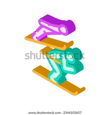 nordic combined winter sport isometric icon vector. nordic combined winter sport sign. isolated symbol illustration