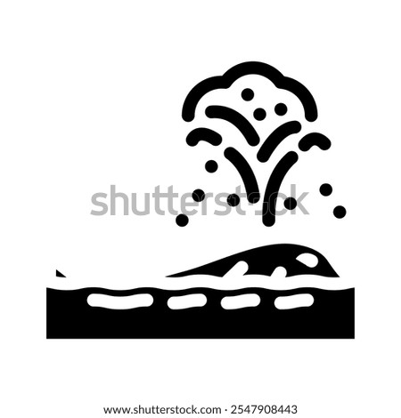 whale watching winter glyph icon vector. whale watching winter sign. isolated symbol illustration