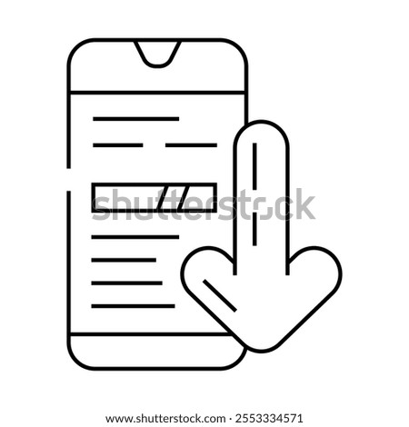 closed envelope message loading line icon vector. closed envelope message loading sign. isolated contour symbol black illustration