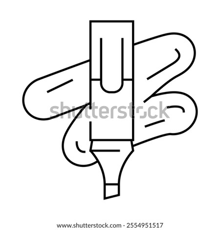 marker stationery line icon vector. marker stationery sign. isolated contour symbol black illustration