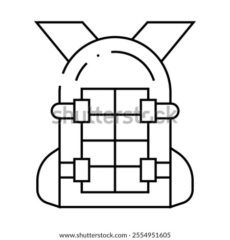 backpack with solar panel line icon vector. backpack with solar panel sign. isolated contour symbol black illustration