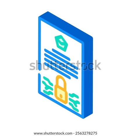 immutable record decentralized application isometric icon vector. immutable record decentralized application sign. isolated symbol illustration