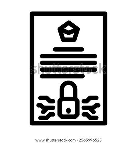 immutable record decentralized application line icon vector. immutable record decentralized application sign. isolated contour symbol black illustration