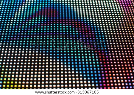White colored smd video wall close up background