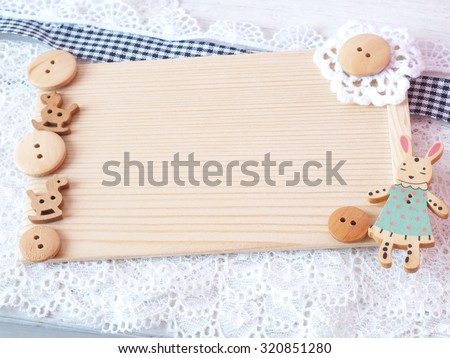 wooden note with cute  button