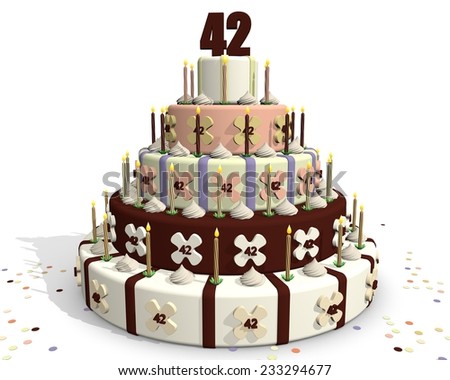 Chocolate cake - celebrating an anniversary - on top number 42