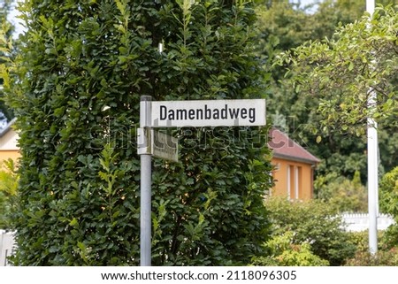 Similar – Image, Stock Photo white street name sign with black writing