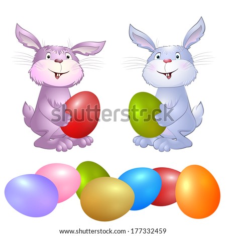 rabbit with Easter eggs