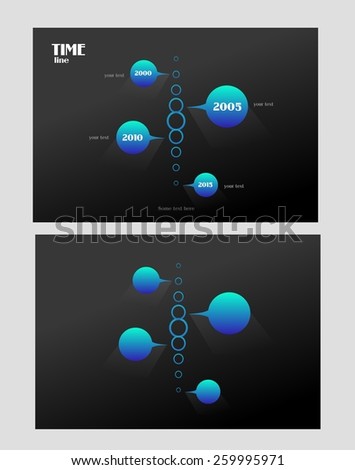 Modern time line graphic template with blue elements