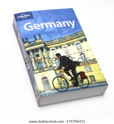 MALESICE, CZECH REPUBLIC - FEBRUARY 01, 2014: Travel guide to Germany in English language published by Lonely Planet.
