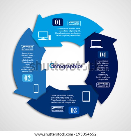 Blue arrow circle vector conception