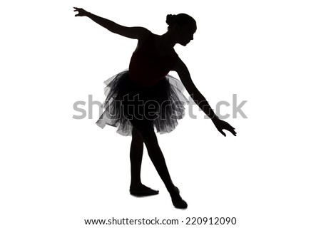 Image of dancing ballerina on white background