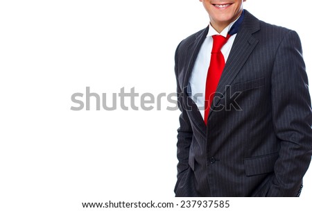 Portrait of man posing in studio in official clothes