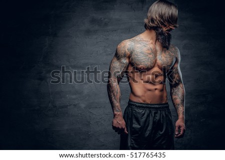 Men with beards tattoos and muscles speaking Agree, Men with beards tattoos and muscles