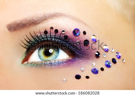Beautiful female eye Makeup. close-up