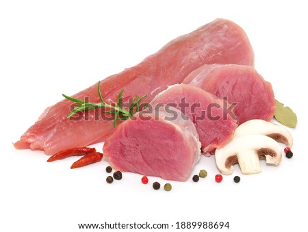 Similar – Image, Stock Photo raw pork tenderloin on a wooden cutting board