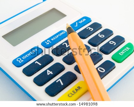 Bank Security Pin Code Safety Device Calculator Keys With Pen