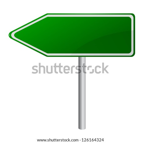 Blank Green Road Sign Stock Vector 126164324 : Shutterstock