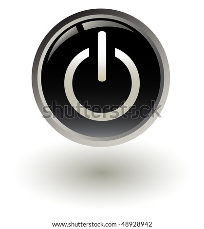 Black Power Button Icon Stock Photo 48928942 : Shutterstock