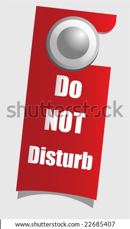 Handle door with warning sign, vector