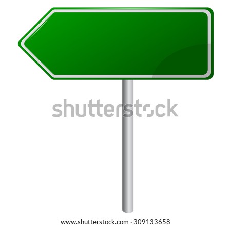 Blank Green Road Sign