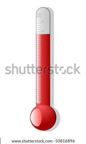 Red thermometer isolated, vector