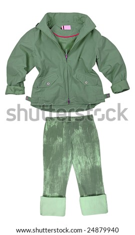 green sport jactet and trousers