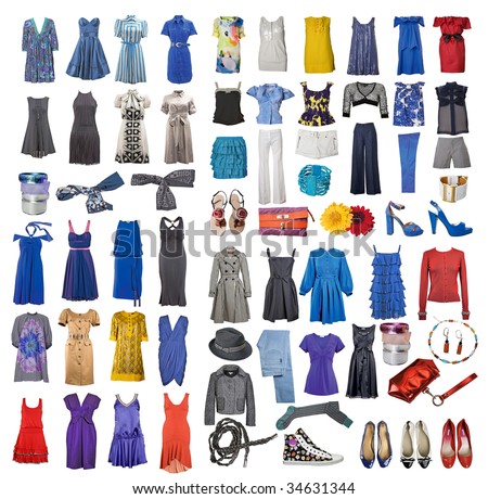 Collection Of Icons Of Different Clothes And Accessories For The ...
