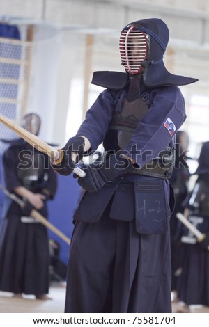 YEKATERINBURG, RUSSIA - APRIL 17: 5th Annual Open Tournament Cup Urals on Kendo. Event April 17, 2011 in Yekaterinburg, Russia. Kendo Federation Ural region and martial arts club \