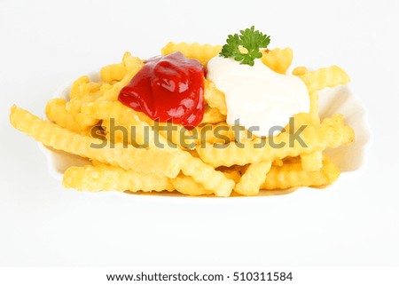 Similar – Image, Stock Photo French fries barrier Food