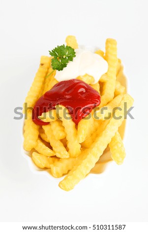 Similar – Image, Stock Photo French fries barrier Food