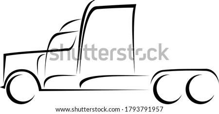 Semi Truck Line Drawing | Free download on ClipArtMag