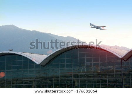 start flight the cargo aircraft at the Hong Kong airport