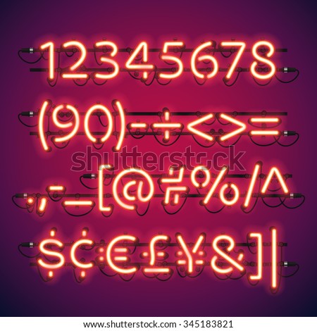Glowing Neon Bar Numbers. Used pattern brushes included. There are fastening elements in a symbol palette.