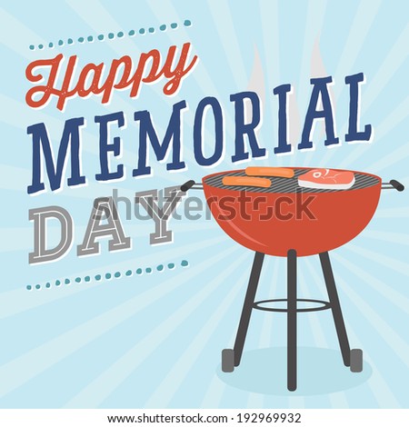Happy Memorial Day – Cookout Barbecue BBQ Grill Vector