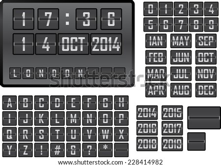 Vector illustration of a mechanical scoreboard display