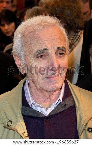 PARIS, FRANCE - MARCH 19, 2011 - French singer Charles Aznavour at French Book fair in Paris