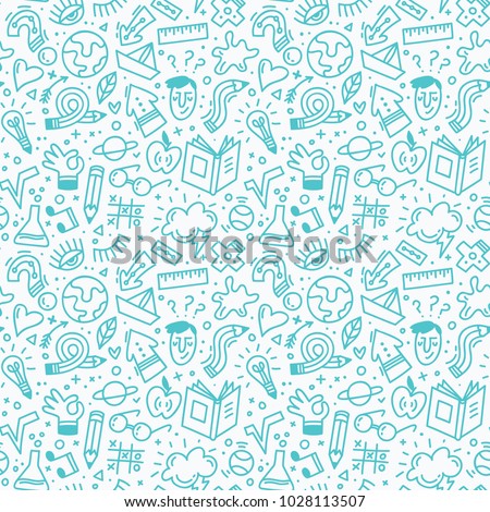 Seamless pattern with school elements.