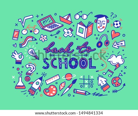 Back to school. Vector illustration.