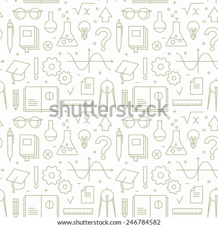 Seamless pattern with school icons.