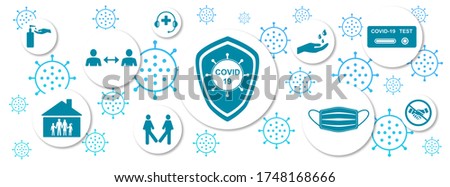 Illustration of protective measures against virus contamination on white background Photo stock © 