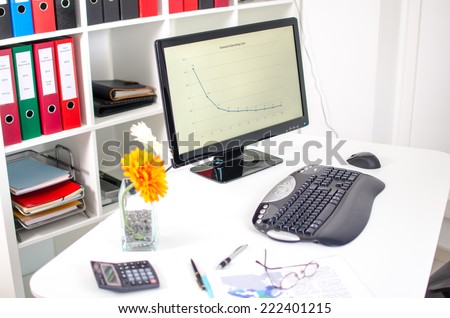 Tidy desk in an office