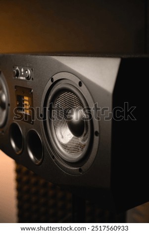 Similar – Image, Stock Photo Professional Recording Studio. Interface of equipment for sound processing. Fader. Different modes of audio console. Working on song or voice