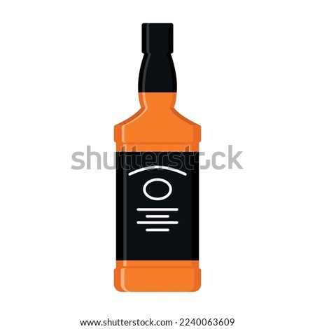 Flat Style Whiskey Bottle Vectorart