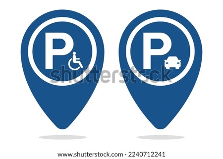 Parking And Disabled Parking Location Pins Vectorart