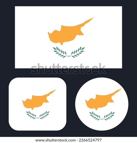 Cyprus Flag In Rectangle Square And Circle Vectorart