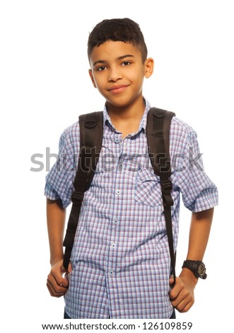 Similar – Image, Stock Photo Ethnic teenage boy with Down syndrome browsing laptop at home